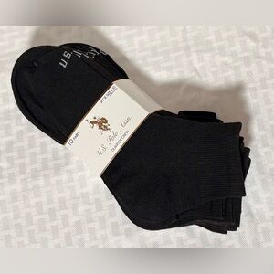 U.S. Polo Assn. Black Quarter Crew Socks - 10 Pack